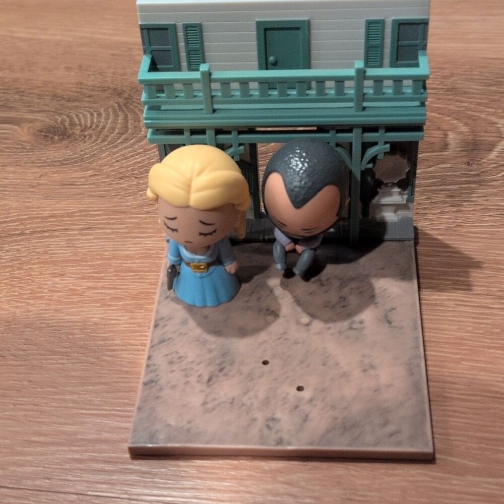 West World 2pc Figurine Set Plastic Multicolor 3D Effect Balcony Building Base